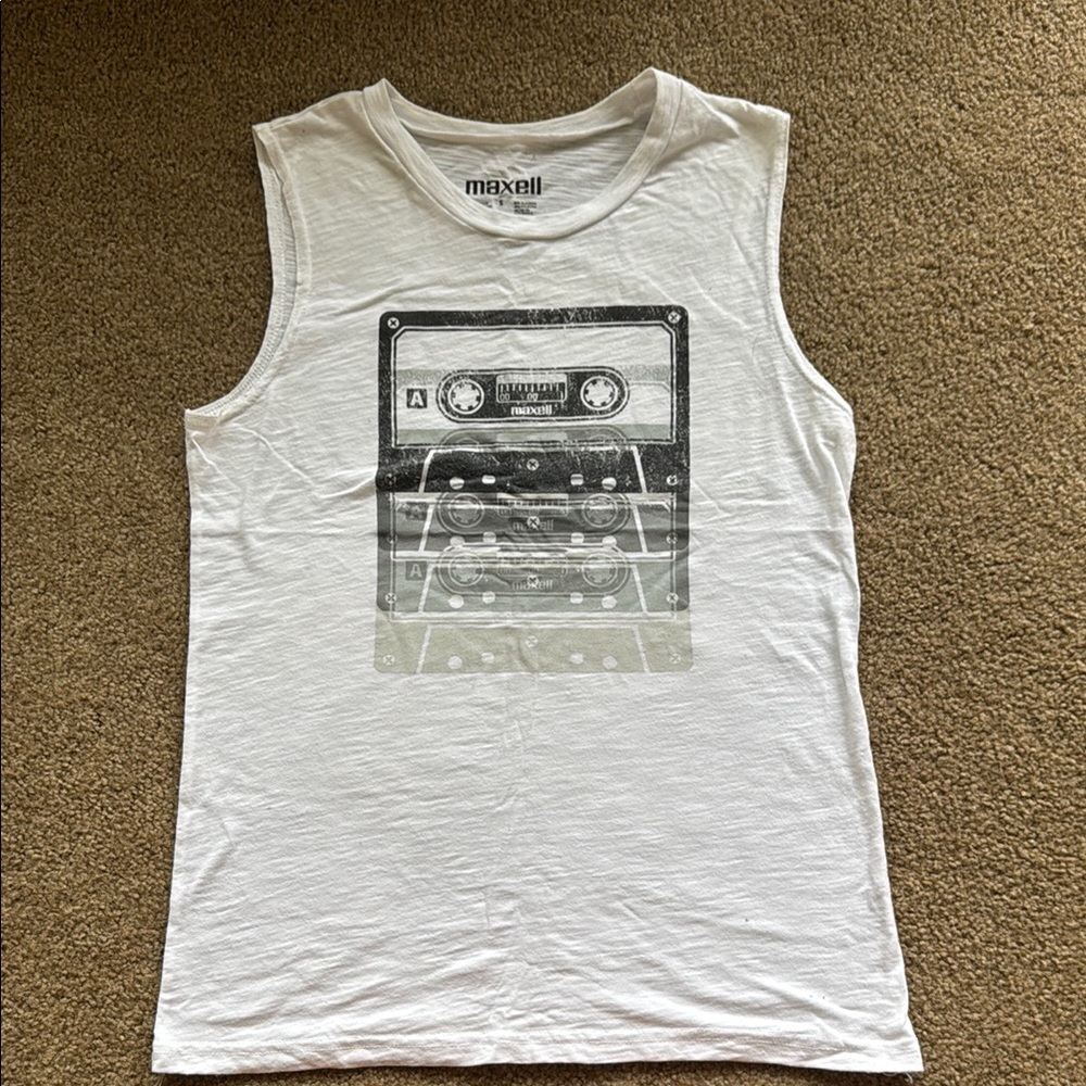White Graphic Tank Top